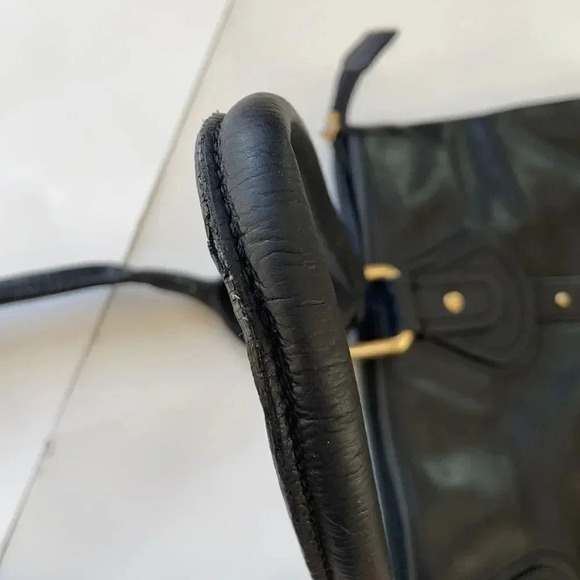 ROLFS vintage shoulder bag. Black Pebbled Soft Genuine Cowhide Leather, 12 X 14” - Picture 10 of 13